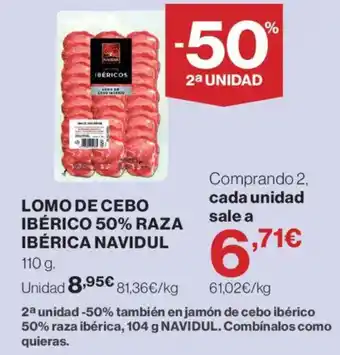 Navidul lomo de cebo ibérico 50% raza ibérica