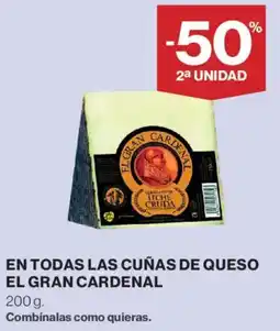 Hipercor El Gran Cardenal cuñas de queso oferta