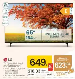Eroski LG TV QNed Miniled 65QNED70B6C oferta