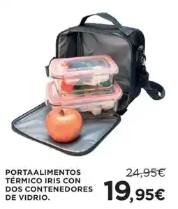 Hipercor Iris portaalimentos térmico con dos contenedores de vidrio oferta