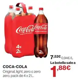 Hipercor Coca-Cola Original, light, zero o zero zero oferta