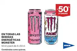 Hipercor Monster bebidas energéticas oferta