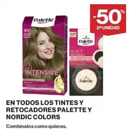 Hipercor Palette tintes y retocadores y nordic colors oferta