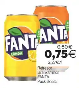 Supermercados Aquí Fanta refresco laranxa/limón oferta