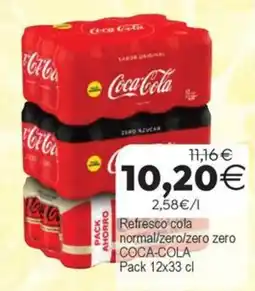 Supermercados Aquí Coca-Cola refresco cola normal/zero/zero zero oferta