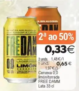 Supermercados Aquí Free Damm limón/torrada oferta