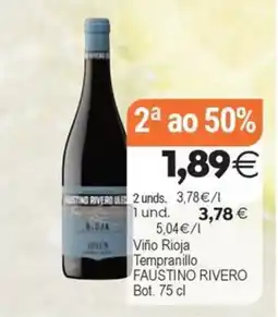 Supermercados Aquí Faustino rivero viño rioja tempranillo oferta