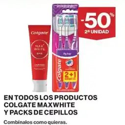 Hipercor Colgate Maxwhite y packs de cepillos oferta