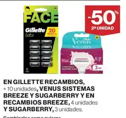 Hipercor Gillette Venus Breeze y Sugarberry oferta