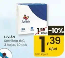 Eroski Levián servilleta tisú oferta