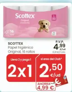 Eroski Scottex papel higiénico original oferta
