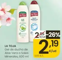 Eroski La Toja gel de ducha de aloe vera o sales minerales oferta