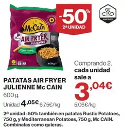 Hipercor McCain patatas air fryer julienne oferta