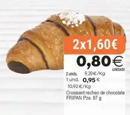 Supermercados Aquí Fripa croissant recheo de chocolate oferta