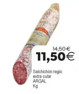 Supermercados Aquí Argal salchichon regio extra cular oferta
