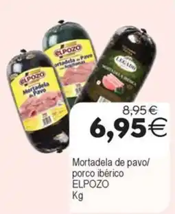 Supermercados Aquí Elpozo mortadela de pavo/porco ibérico oferta