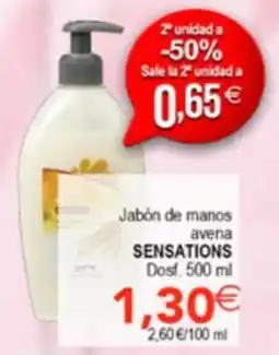SPAR Sensations jabón de manos avena oferta