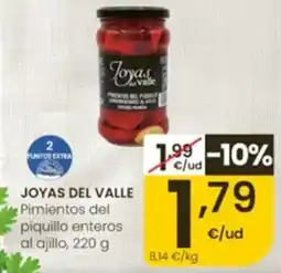 Eroski Joyas del valle pimientos del piquillo enteros al ajillo oferta
