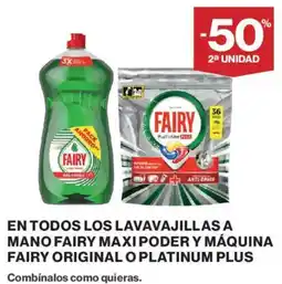 Hipercor Fairy maxi poder y máquina fairy original o platinum plus oferta