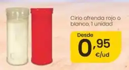 Eroski Cirio ofrenda rojo o blanco oferta