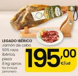 Eroski Legado Ibérico jamón de cebo oferta