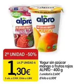 Dialprix alpro yogur sin azucar mango o frutos rojos oferta
