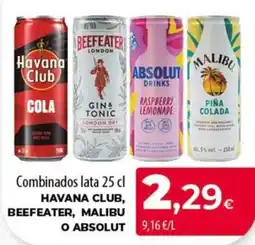 SPAR Lanzarote Havana Club, Beefeater, Malibu o Absolut oferta