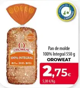 SPAR Lanzarote Oroweat pan de molde 100% integral oferta