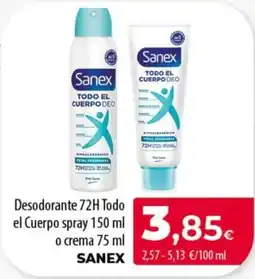SPAR Lanzarote Sanex desodorante todo el cuerpo oferta