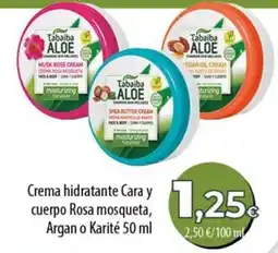 SPAR Lanzarote Tabaiba Aloe crema hidratante cara y cuerpo rosa mosqueta, argan o karité oferta