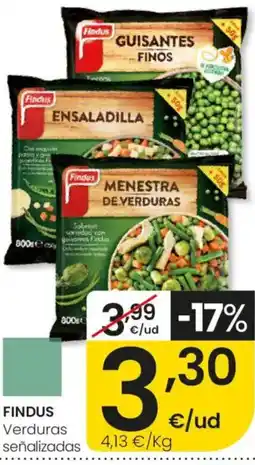 Eroski Findus verduras señalizadas oferta