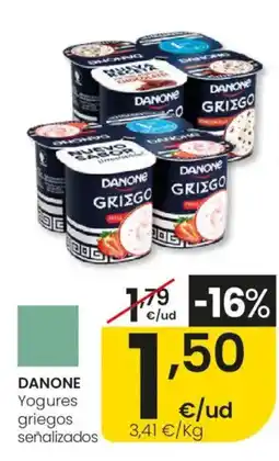 Eroski Danone yogures griegos señalizados oferta