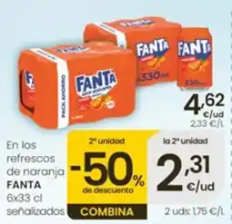 Eroski Fanta refrescos de naranja oferta