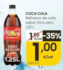 Eroski Coca Cola refresco de cola sabor lima zero oferta