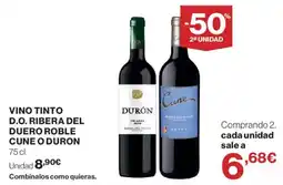 Hipercor Cune o Duron vino tinto oferta