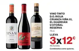 Hipercor Vino tinto d.o. rioja crianza viña xi, el guardián u otoñal reserva oferta