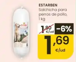 Eroski Estarben salchicha para perros de pollo oferta