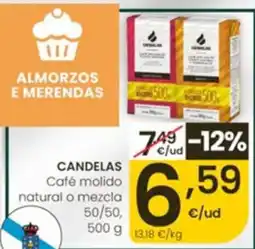 Eroski Candelas café molido natural o mezcla oferta