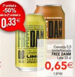 SPAR Free Damm cerveza 0.0 limón/tostada oferta