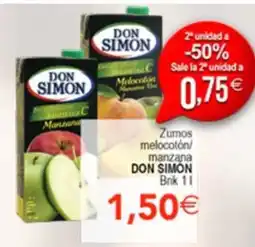 SPAR Don Simon zumos melocotón/ manzana oferta