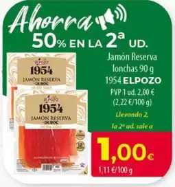 SPAR Lanzarote Elpozo jamón reserva duroc oferta