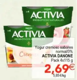 SPAR Activia yogur cremoso sabores normal/0% oferta