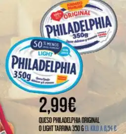 Claudio philadelphia queso original o light tarrina oferta