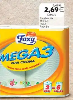 Supermercados Aquí Foxy papel cocina mega 3 oferta