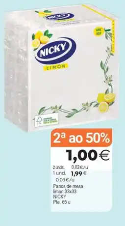 Supermercados Aquí Nicky panos de mesa limón oferta