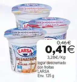 Supermercados Aquí Larsa desnatado con cereales y fibra oferta