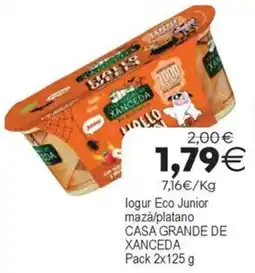 Supermercados Aquí Casa Grande de Xanceda logur Eco Junior mazá/platano oferta