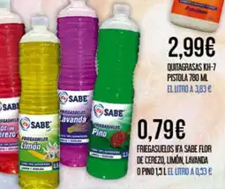 Claudio Ifa Sabe friegasuelos flor de cerezo, limón, lavanda o pino oferta