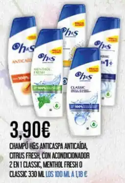 Claudio H&s champú anticaspas anticáida citrus fresh con acondicionador 2 en 1 classic menthol fresh o classic oferta