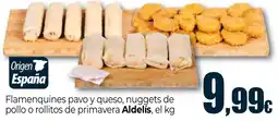 Unide Market Aldelís flamencines pavo y queso, nuggets de pollo o rollitos de primavera oferta